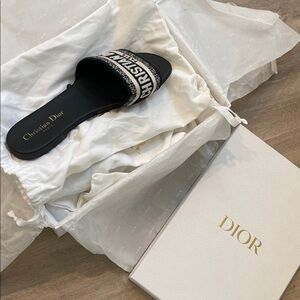 Dior Black and White Slide Sandals